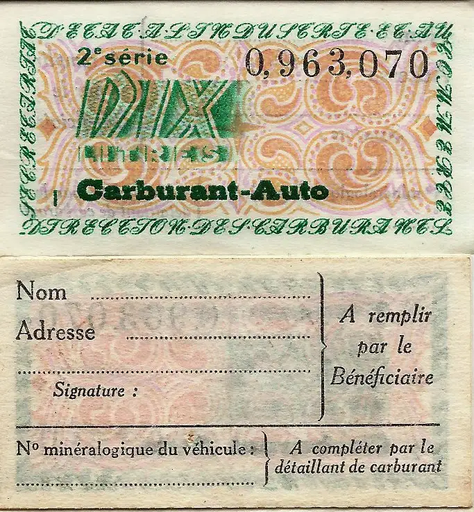 Ticket d'essence Ticket d'essence